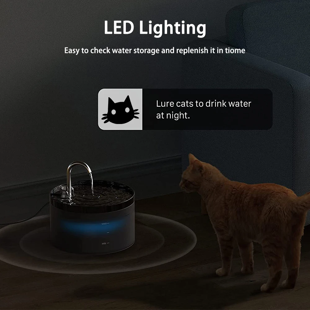 Automatic Filter Cats Drinking Fountain Stainless Steel Faucet With Sensor Silent Water Pump Pet Cats And Dog Drinking Fountain