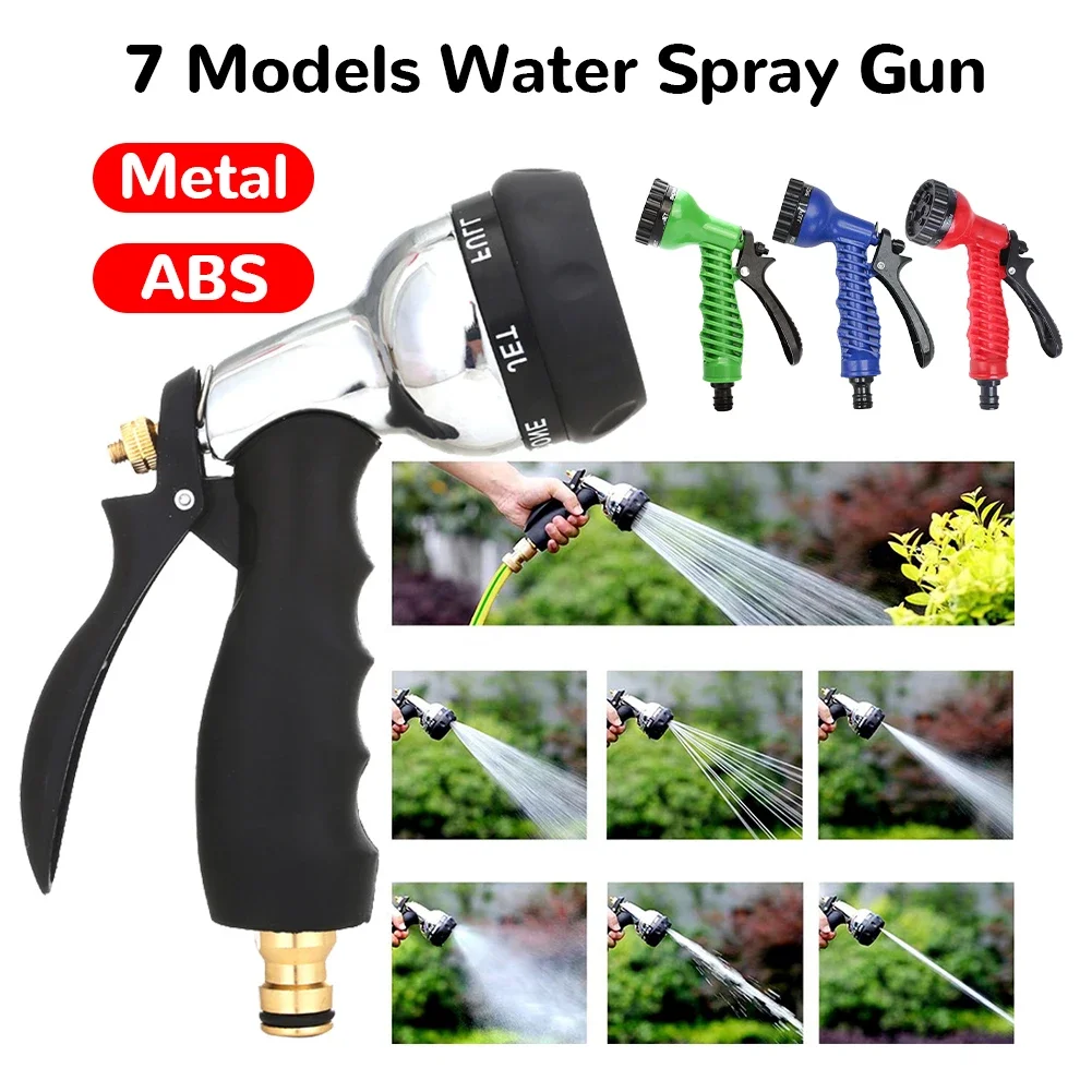 Metall-/ABS-Düse, Hochdruck-Wasserspritzpistole aus Metall, Rostschutz mit Gummigriff für Auto, Garten, Rasen, Waschen zum Reinigen