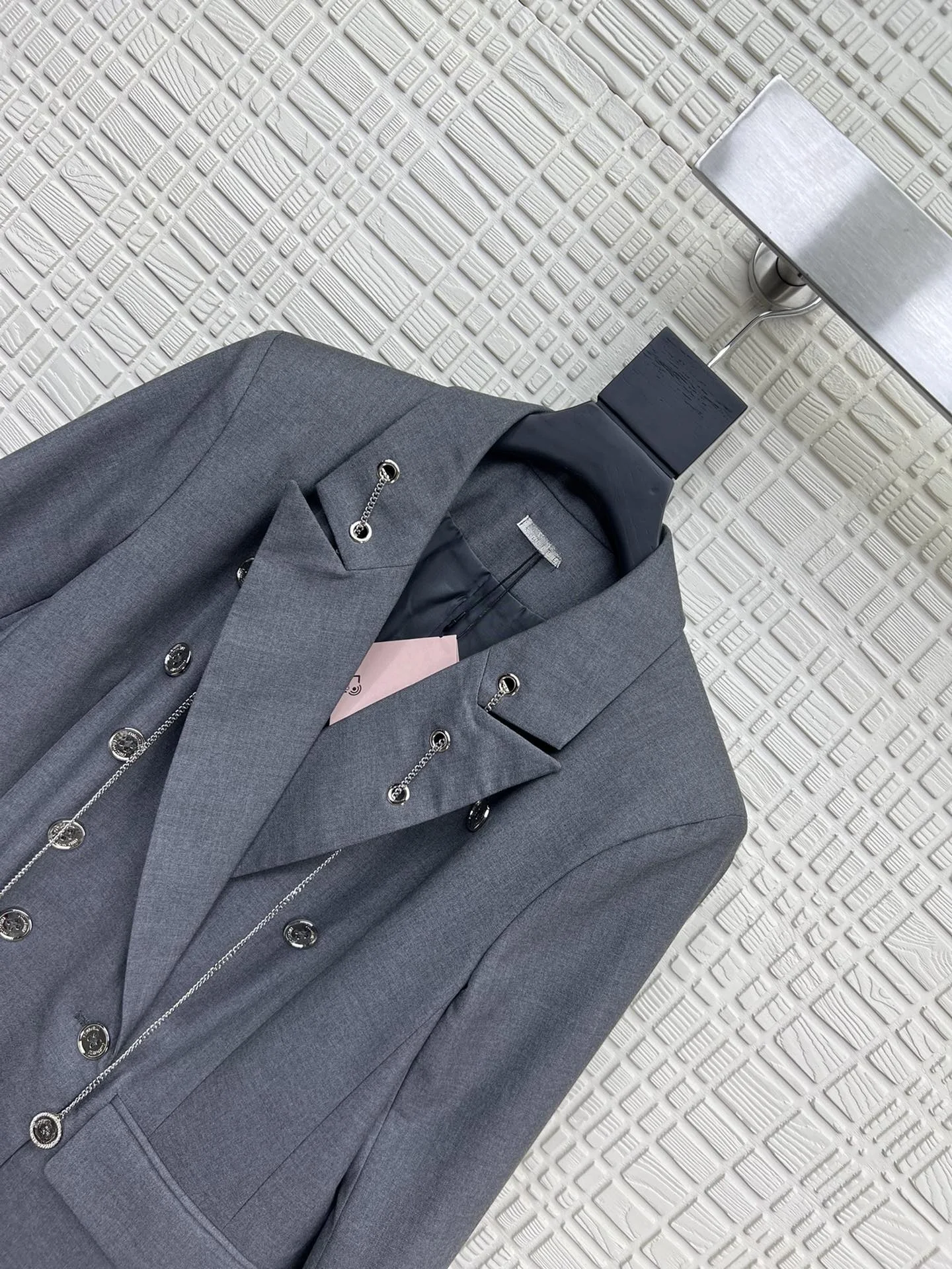 Casual suit jacket for women autumn and winter new small size luxury design niche loose lazy style gray suit