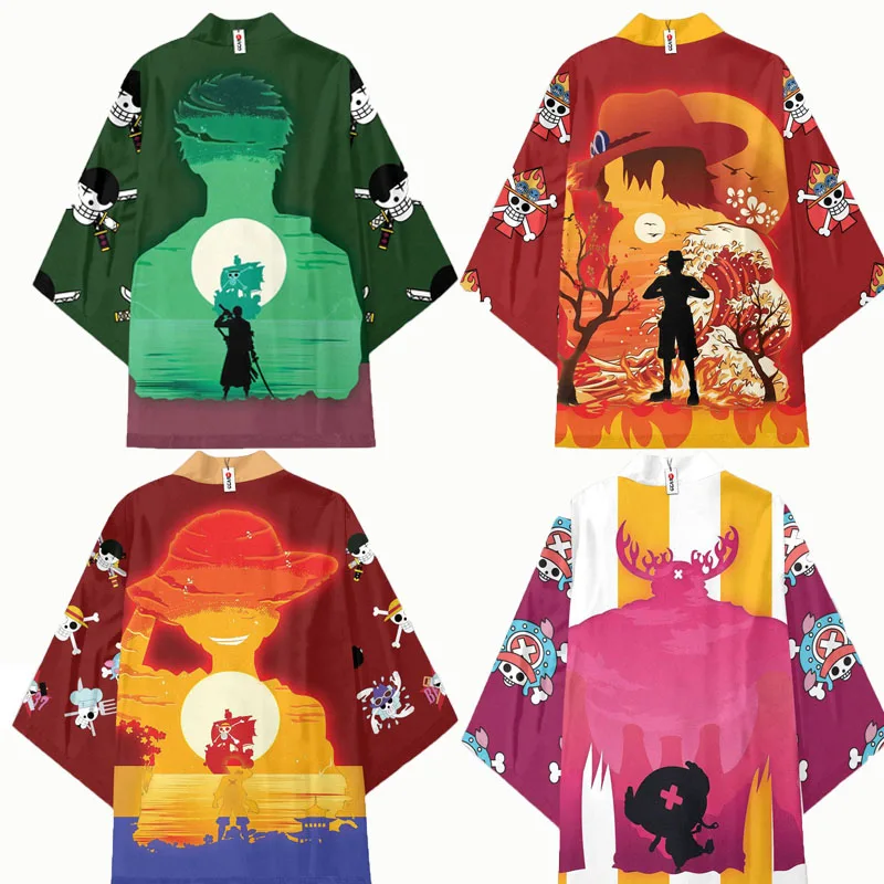 

ONE Anime PIECE Roronoa Zoro Kimono Monkey D Luffy Cosplay Costumes Haori Teens Jacket Edward Newgate Cardigan Cloak Bathrobe