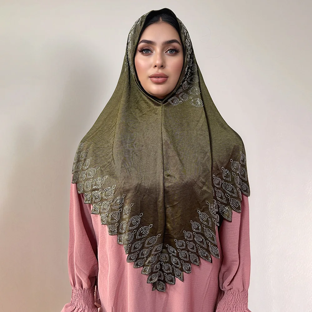 

Хиджаб с бриллиантами, мусульманский женский мгновенный шарф, тюрбан, трикотаж, платок, Ид Рамадан, ислам, молитвенный хиджаб, никаб, никаб, накидка на голову