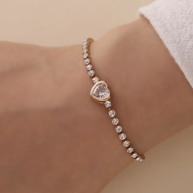 Europe And The United States Hot Selling New Fashion Love Crystal Small Fresh Simple Crystal Ladies Bracelet Wholesale Pulseiras