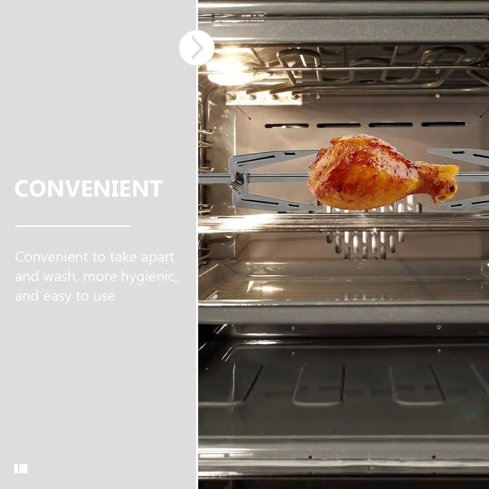 

2 set Kitchen Rotating Chicken Forks Set High Temperature Resistant Roast Chicken Fork For Oven Bbq Grill Meat Spit Rods Cooking