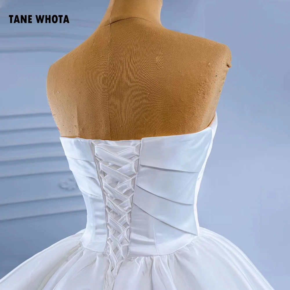 Vestido De Novia Civil Strapless ประดับด้วยลูกปัด Ruched Lace Up กลับชุดแต่งงานที่กําหนดเองชุดแต่งงานสีขาว