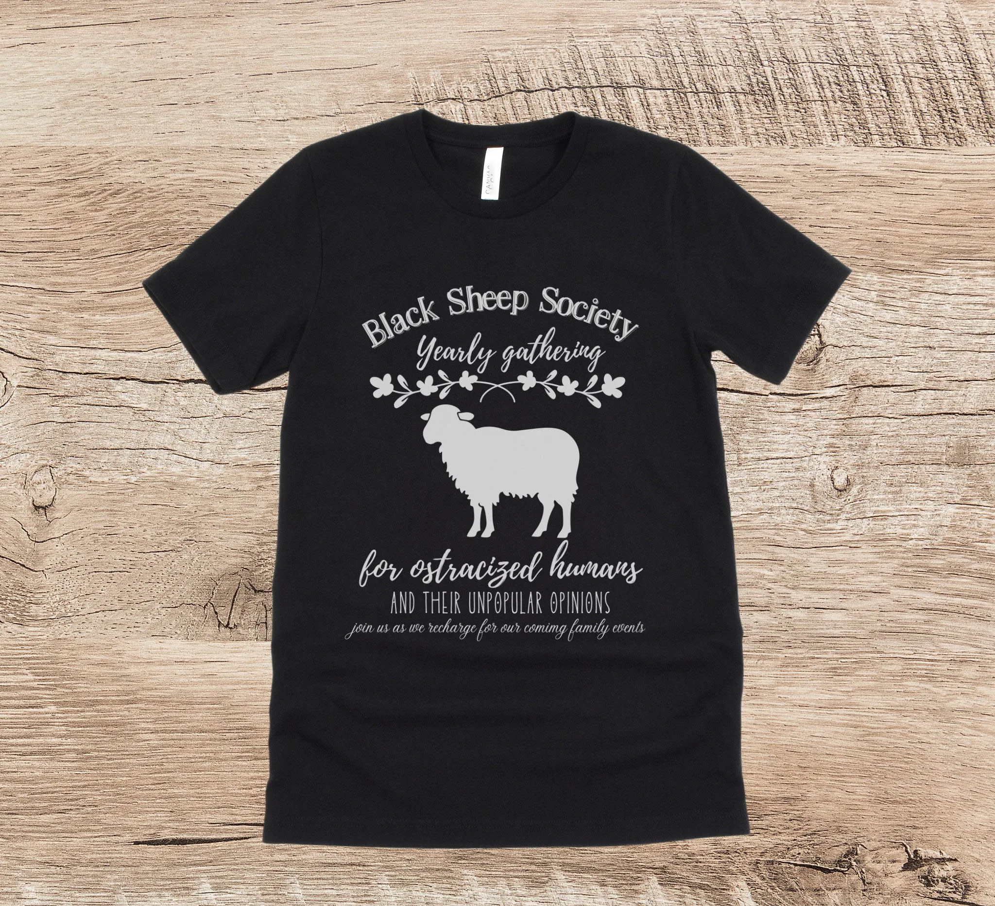 Women's Cotton T-Shirt, Sarcastic Black Sheep Unpopular Opinion Joke Shirt Party, Funny Holiday Shirt, Gift T-Shirt, Party Shirt