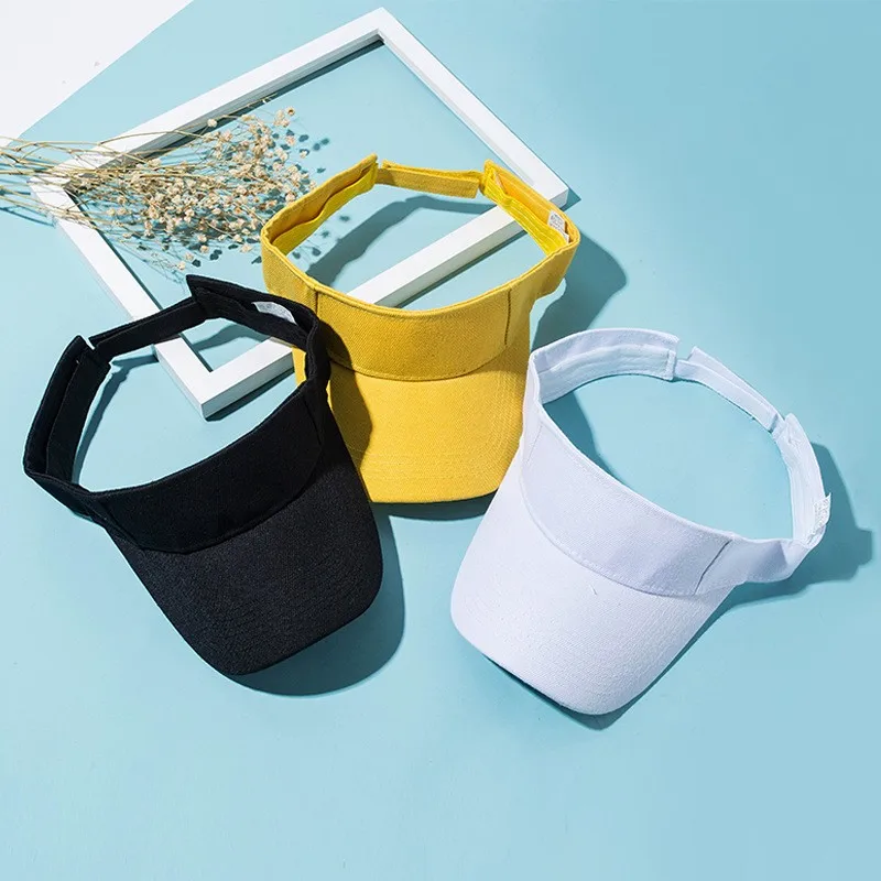 Unisex Summer Baseball Cap Casual Empty Top Sun Visor Tennis Cap for Children Outdoor Group Activities Solid Sunscreen for Boys