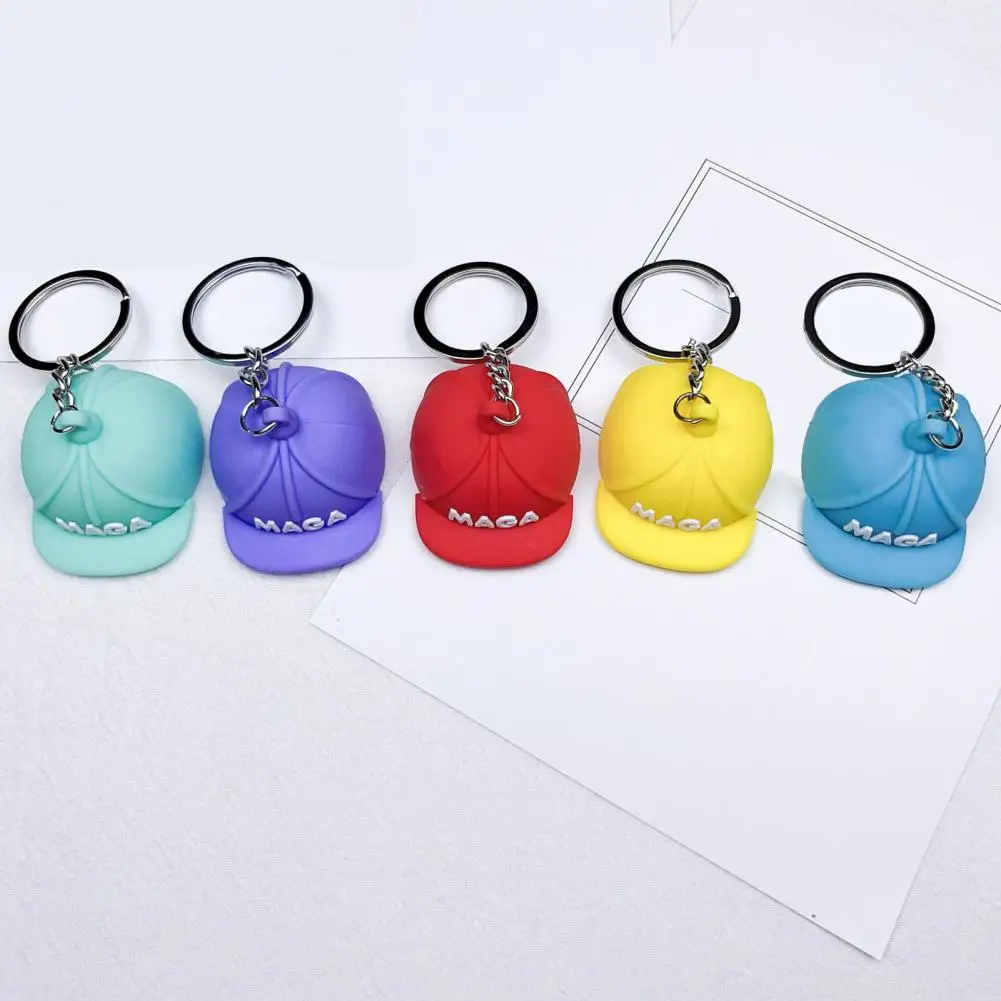 Stylish Keychain Exquisite Craftsmanship President Cap Keychain Pendant Silicone Keyring Bag Accessories