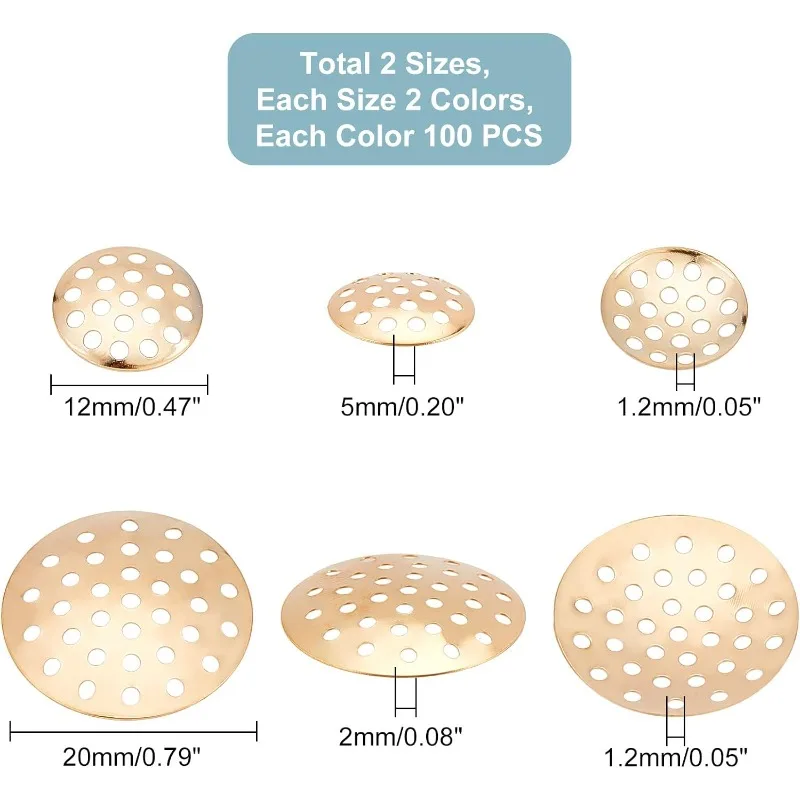 400 Pcs Brooch Base Pad Blank Brooch Sieve Findings Flat Round Disc Dangle Drop Earrings Making Supplies for Jewelry Making