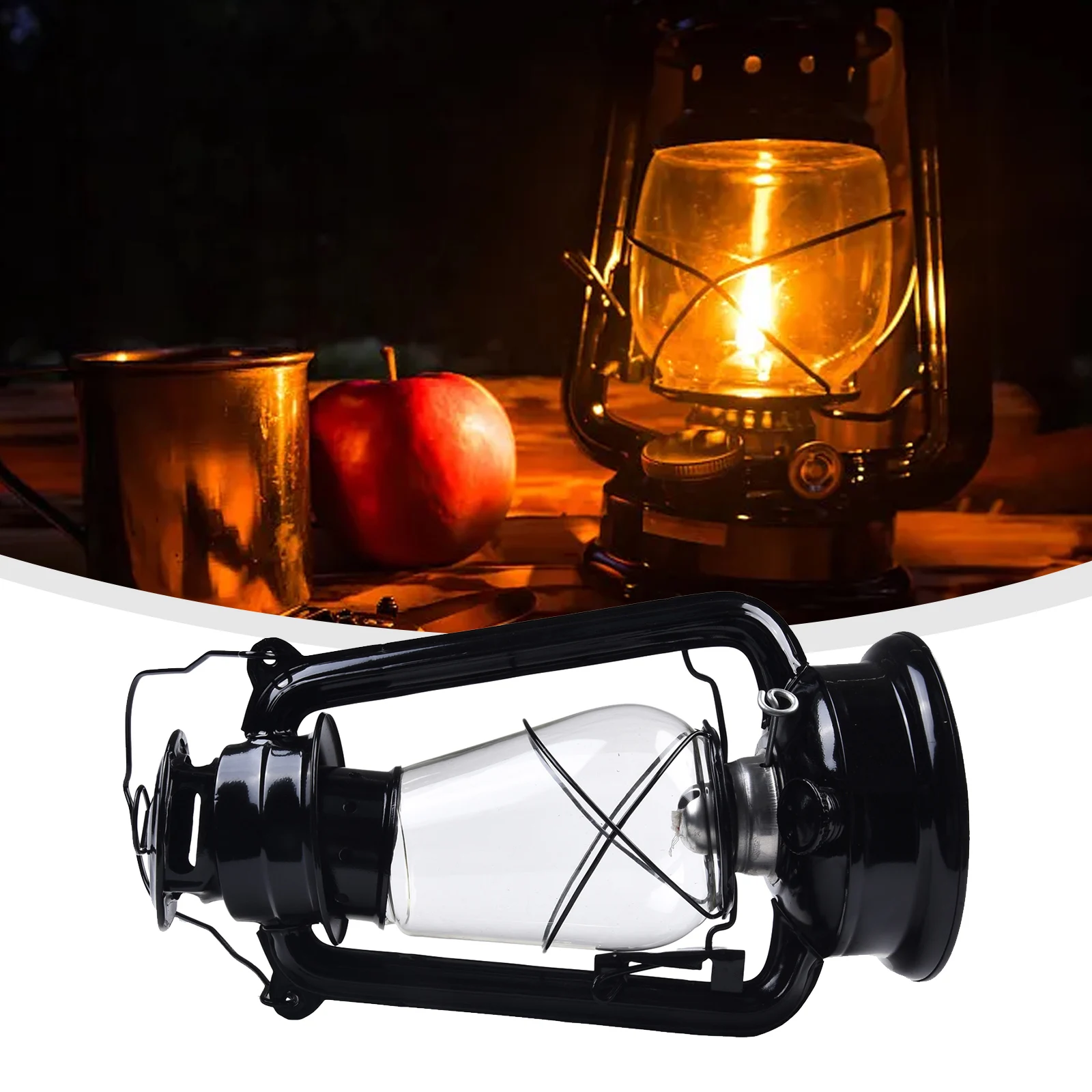 1*Vintage Kerosene Oil Lamp Lantern 31cm Retro Kerosene Light Camping Tents Decorative Atmosphere Lighting Outdoor Camping Light
