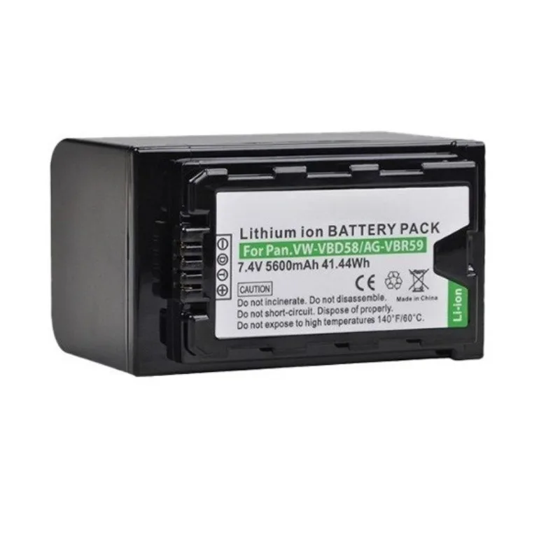 Rechargeable Lithium Ion Camcorder Battery Pack VW-VBD58 AG-VBR59 Replacement for Panasonic AJ-HPX260MC AJ-PX270 Video Camera