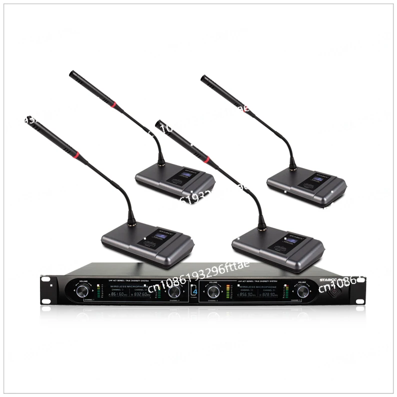 STABCL Audio Meeting Room Using UHF 4 Channels Desktop Wireless Conference Gooseneck Microphone