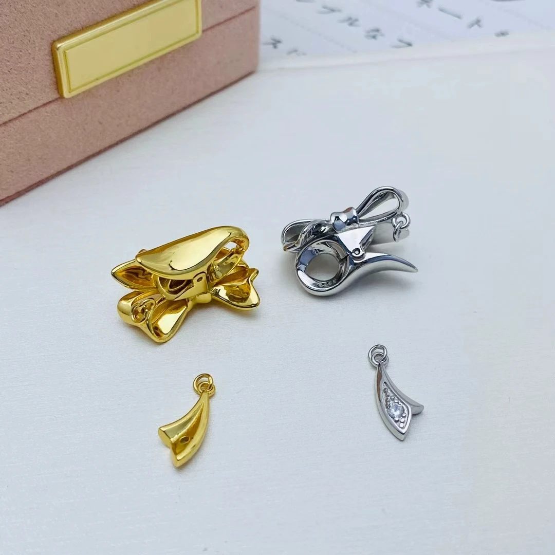 

Оптовая продажа бант DIY стерлингового серебра 925 пробы ожерелье браслет застежка крючок аксессуары для жемчуга 5-6 мм 5 шт./лот