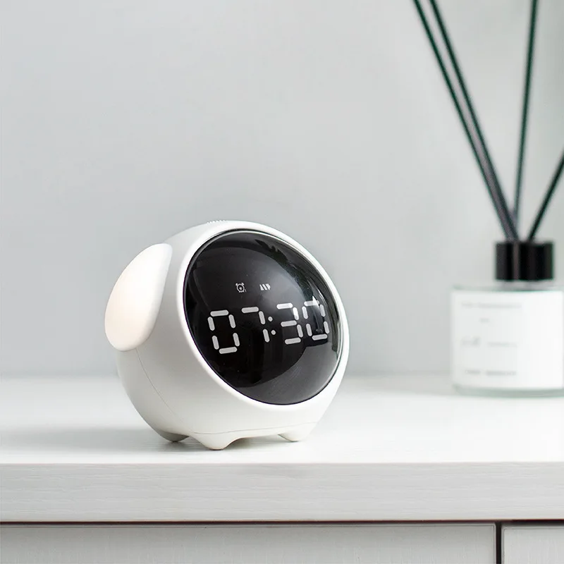 Picture 5: 1PCS Night Light Cute Expression Alarm Clock Child Alarm Clocks Voice Controlled Light Multifunctional For Home Thermometer