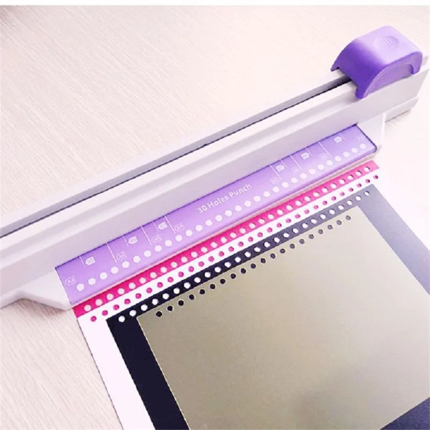 New 1 Pcs Selling 30 Holes Punchersliding Light Duty Paper Punch 30 Holes A4 B5 A5 Large Capacity 5 Sheets