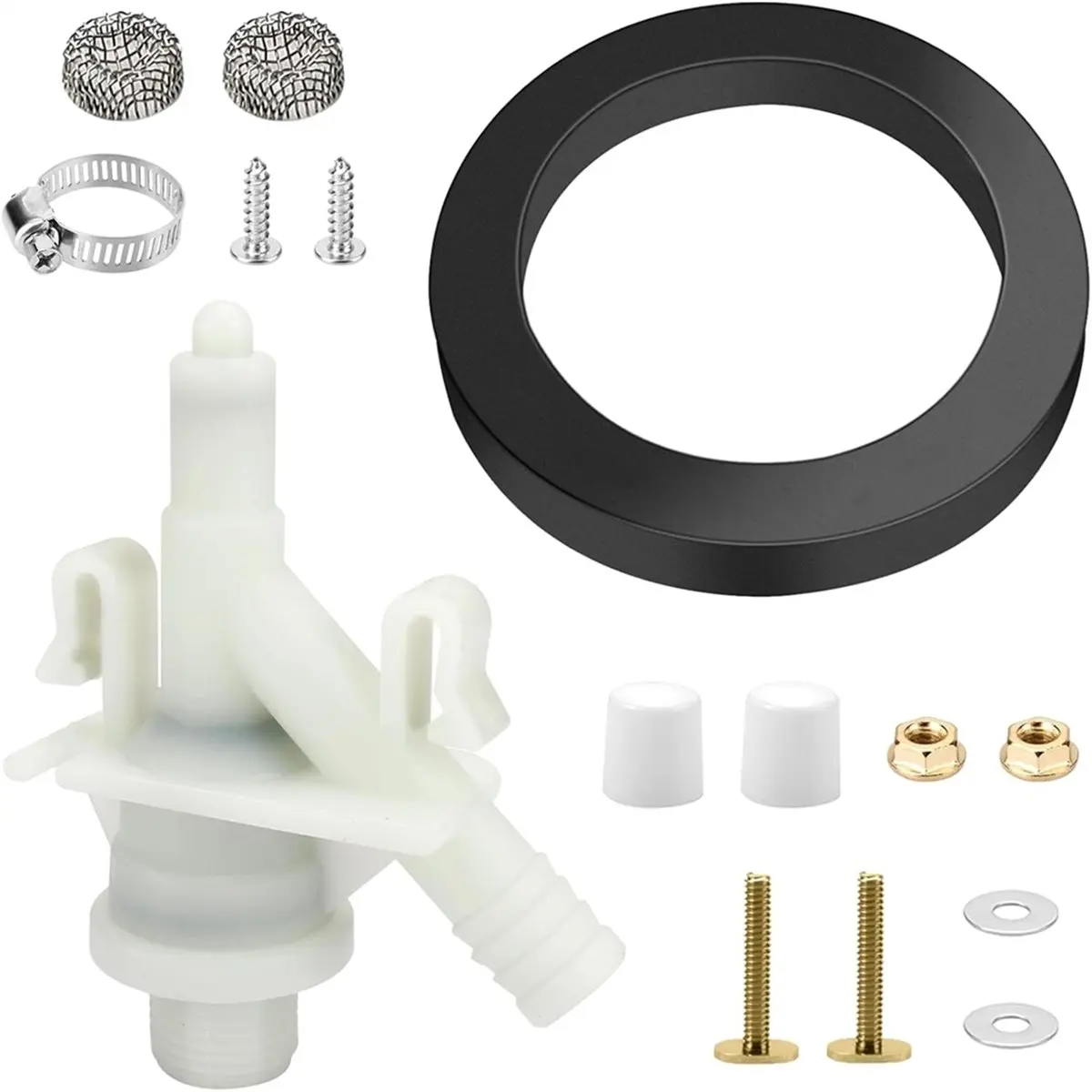 Best of 2026 385311641 RV Toilet Water Valve with 385311652 Seal for 300 301 310 320 and Sealand Toilet, RV Toilet Parts
