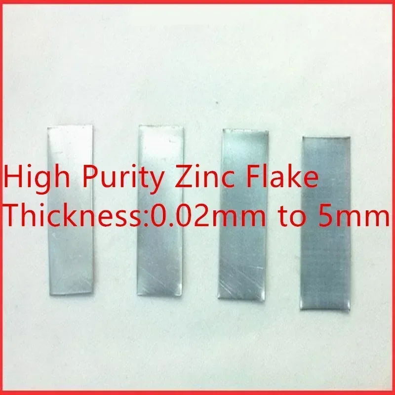 High Purity Zinc Plate Thickness 0.8 to 5.0mm Length and Width 100*150mm Test Special Zn≥99.995% Metallic Material Zinc Anode