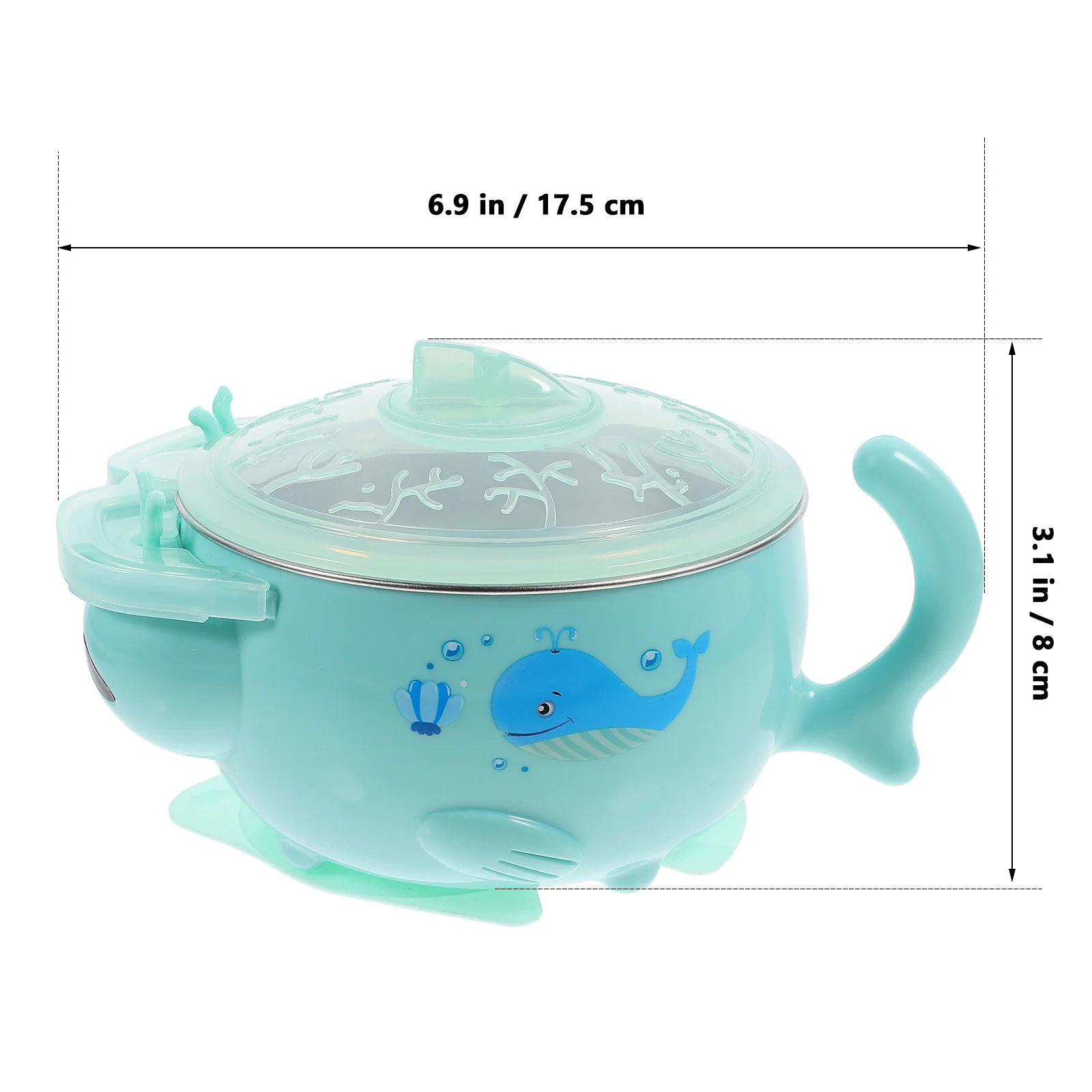 1Pcs Baby Feeding Bowl Stainless Steel PP Silicone Suction Cup Insulation Bowl Portable Lightweight Cartoon Rabbit Design