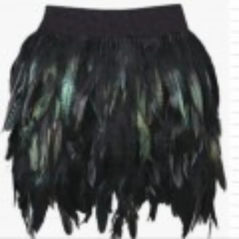 Chicken Feather Skirt Short Skirt Feather Skirt Stage Clothing Performance Clothing Street Style Irregular Skirt