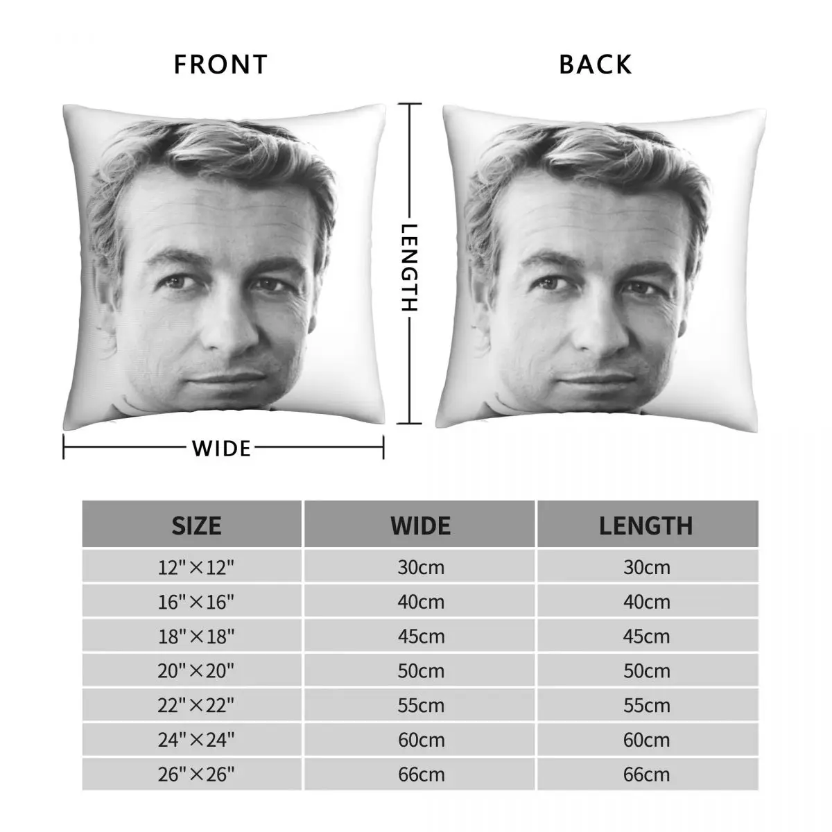 The Mentalist Square Pillowcase Polyester Linen Velvet Creative Zip Decor Sofa Seater Cushion Cover 45x45