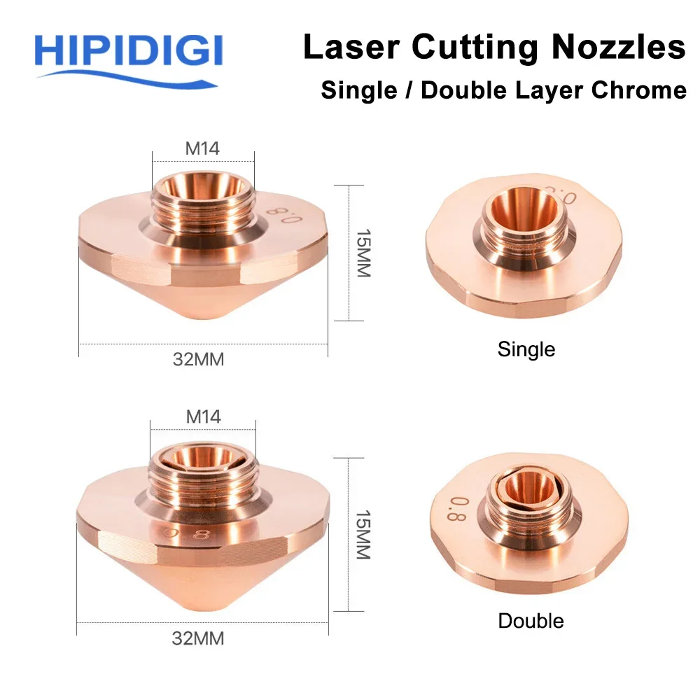 Bodor Laser Nozzle Dia.32mm Single Double Layer Caliber 0.8 - 5.0mm for Raytools Empower Glorystar Fiber Laser Cutting Machine