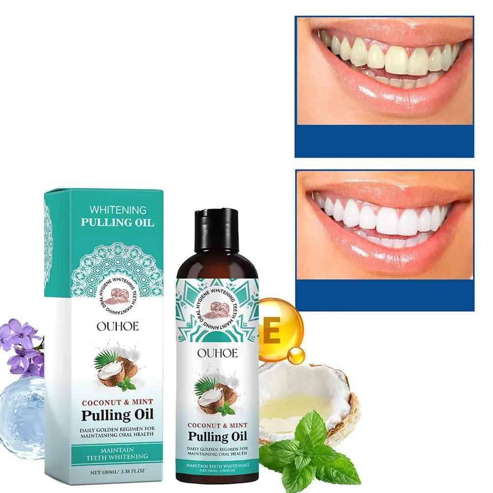 

100ml Whitening Pulling Oil Mouthwash Health Gums Coconut Oil Teeth Whitening Deep Oral Cleaning Remove Food Stains&Fresh Breath