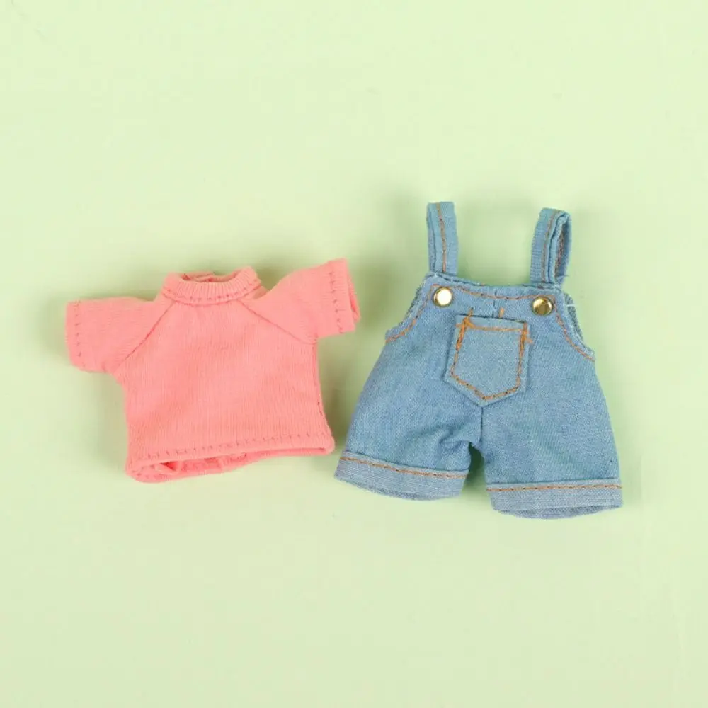 Hochwertige handgemachte Puppe T-Shirt Overalls DIY süße Puppen Hosen Mode DIY Puppenkleidung für 1/11 OB11 Puppen/für 1/12 BJD Puppen