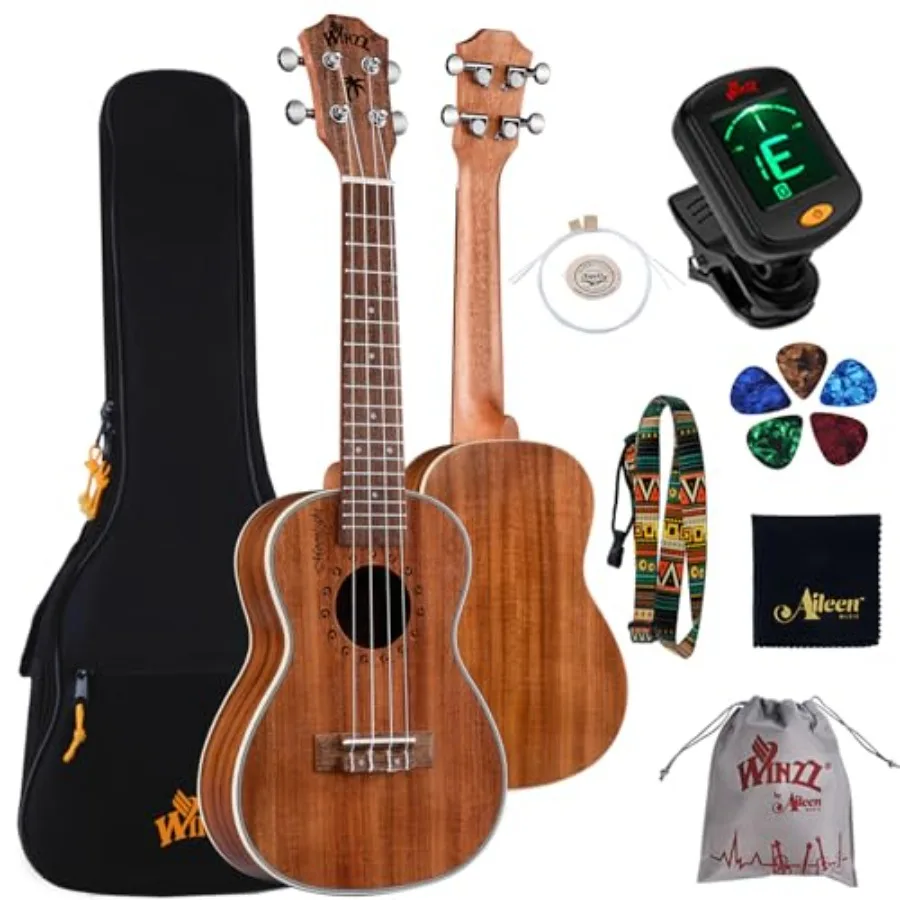 

Concert Ukulele 23 Inch for Beginners KOA Ukelele Kit for Starter or Professional Best Selection Wood Natural Matte