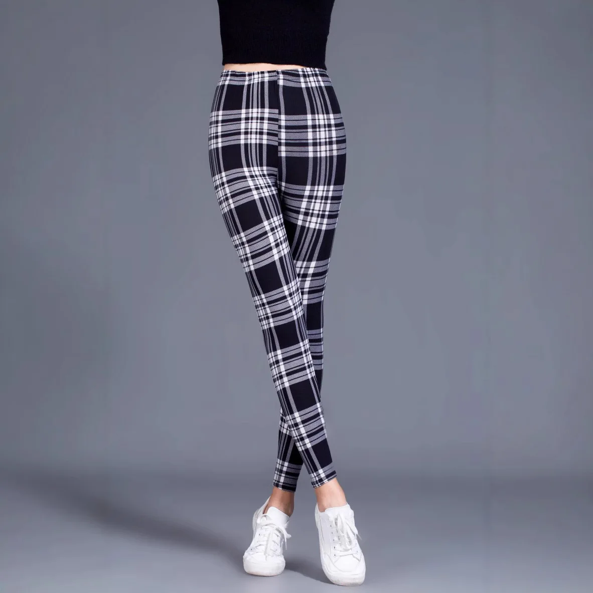 Leggings con forro polar de otoño e invierno, pantalones elásticos de forro polar grueso sin pelusa, ropa de abrigo para mujer, pantalones térmicos estampados
