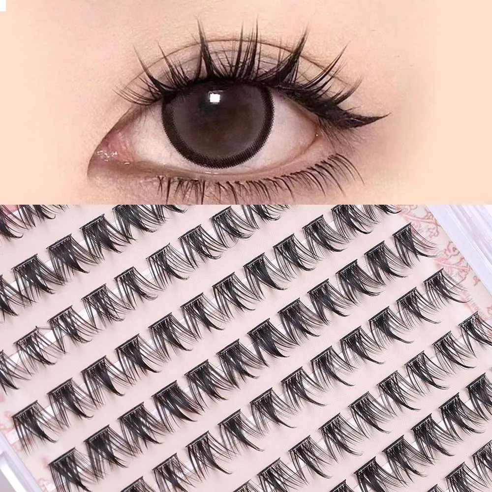 Xixi 10 Rows Of Clustered Eyelash Extensions 7mm/10mm/12mm Natural Vivid Enlarged Eyes False Eyelash Beauty Makeup Tools