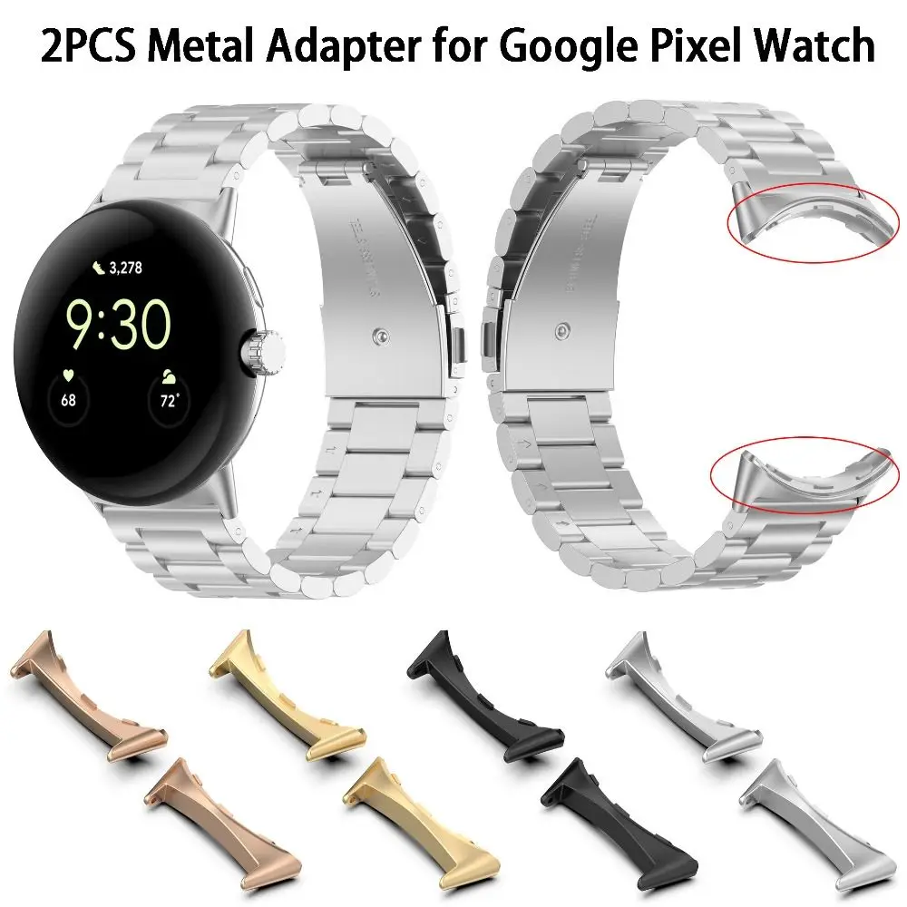 Conector inteligente de acero inoxidable para reloj, adaptador de correa de Metal para Google Pixel, 2 unidades