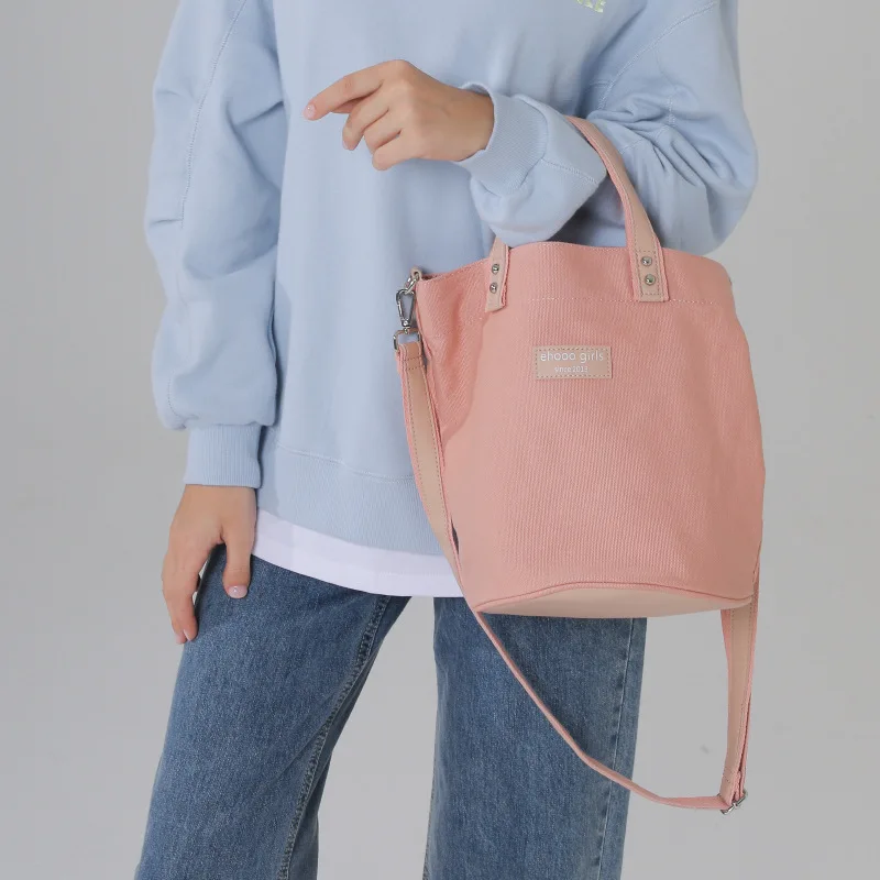 

2025 Unique Canvas Bucket Crossbody Bag, Versatile Commuter Shoulder Tote, Compact Handheld Purse for Women
