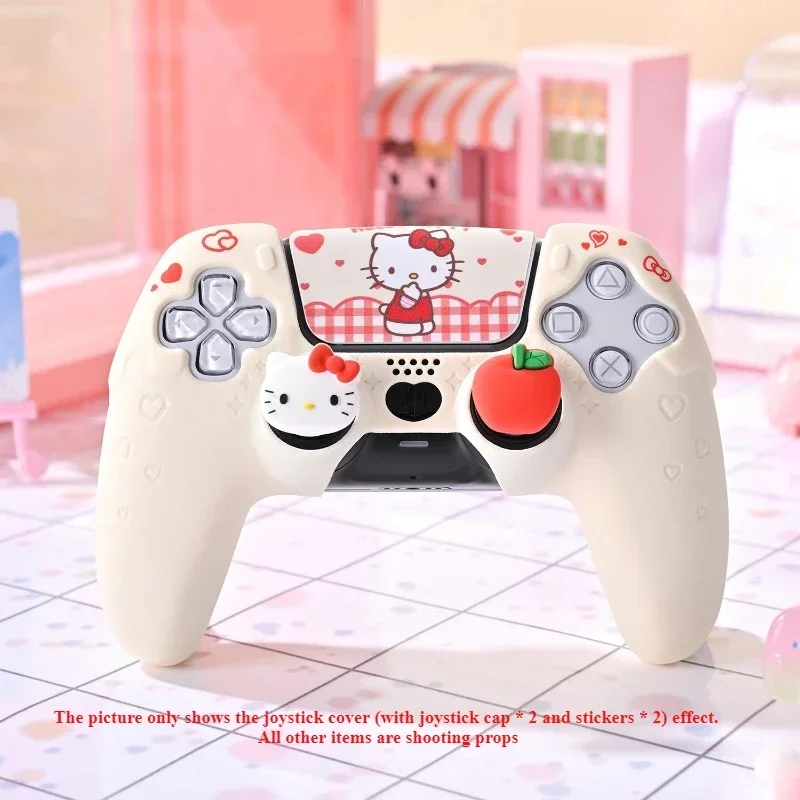 PS5/NS Pro Handle Protection Silicone Case Anti Slip Anti Sweat Cute Cartoon Sanrio Anime Hello Kitty Rocker Cap Set Accessories