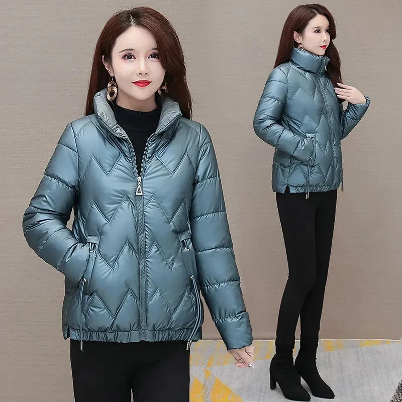 Women Large Size 4XL Puffer Tops Coat Winter Female Stand Collar Parkas Jacket Korean Ladies Matte No Wash Cotton Padded Outwear