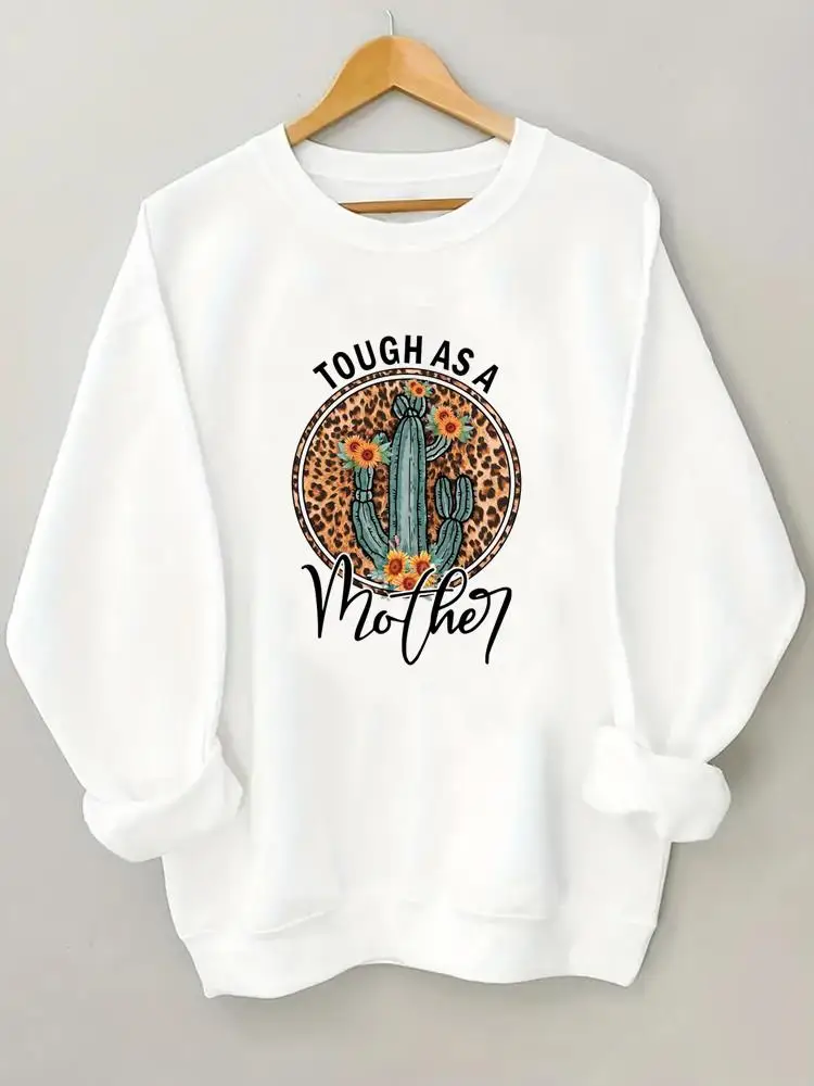 

Pullovers Fashion O-neck Graphic Long Sleeve Clothes Cactus Plant Leopard Autumn Winter Clothing Print Women Fleece Sweatshirts