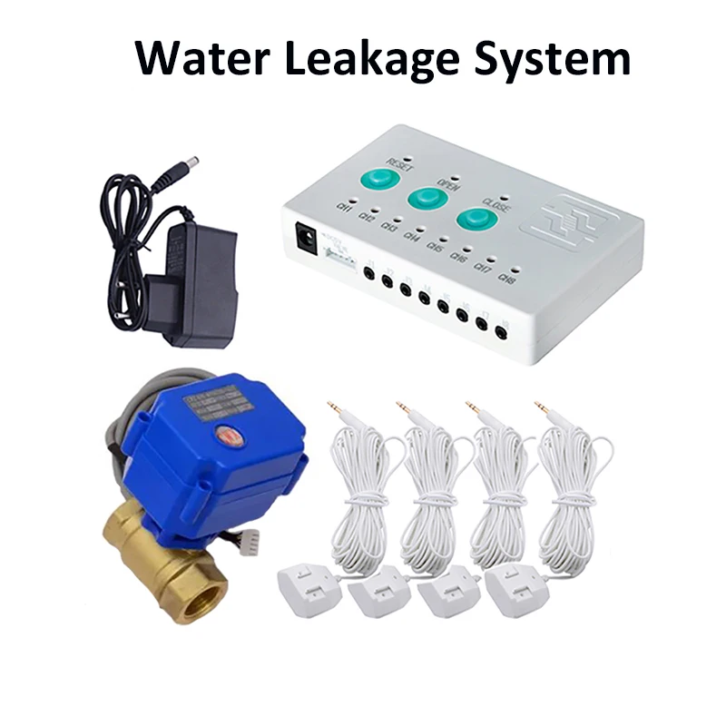 Water Leakage Detector Flood Alert Overflow Protection Water Sensor Alarm System with 4pc 6meter Water Sensor for House Security