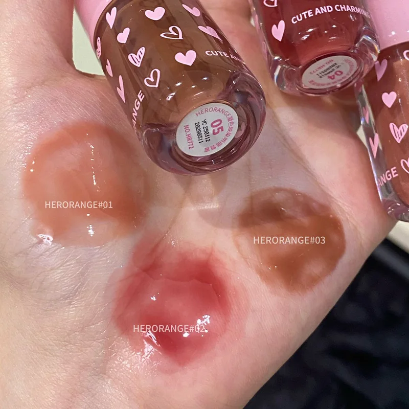 Herorange～保湿グロッシーリップグロス、ミラーのような保湿力、唇をふっくらさせる、夏色を際立たせ明るくする越境リップグロス