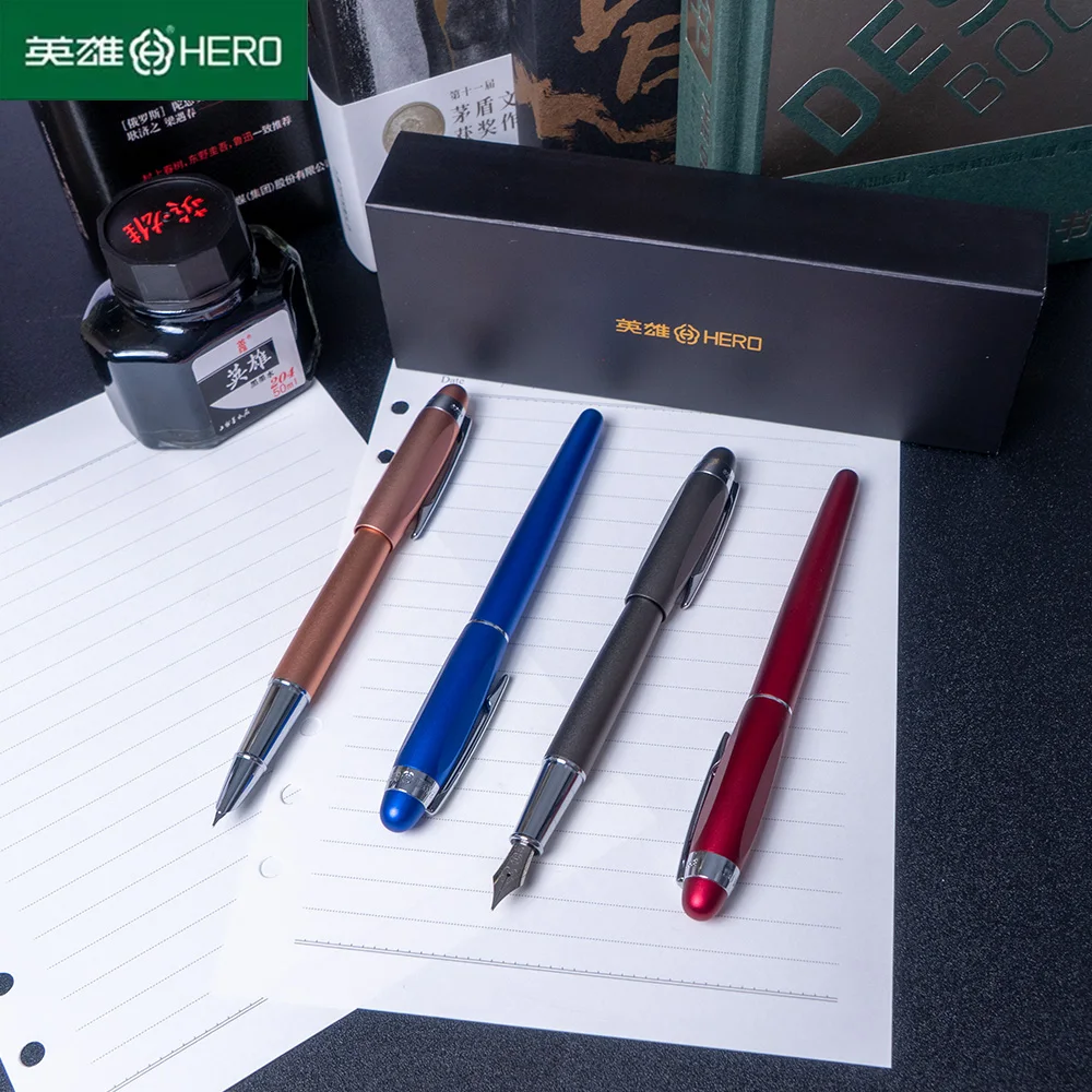

Перьевая ручка HERO 8202, 4 цвета, для письма и тренировок, с поворотным механизмом подачи чернил, матовая отделка, премиум-класс, металлическая, для студентов и офиса