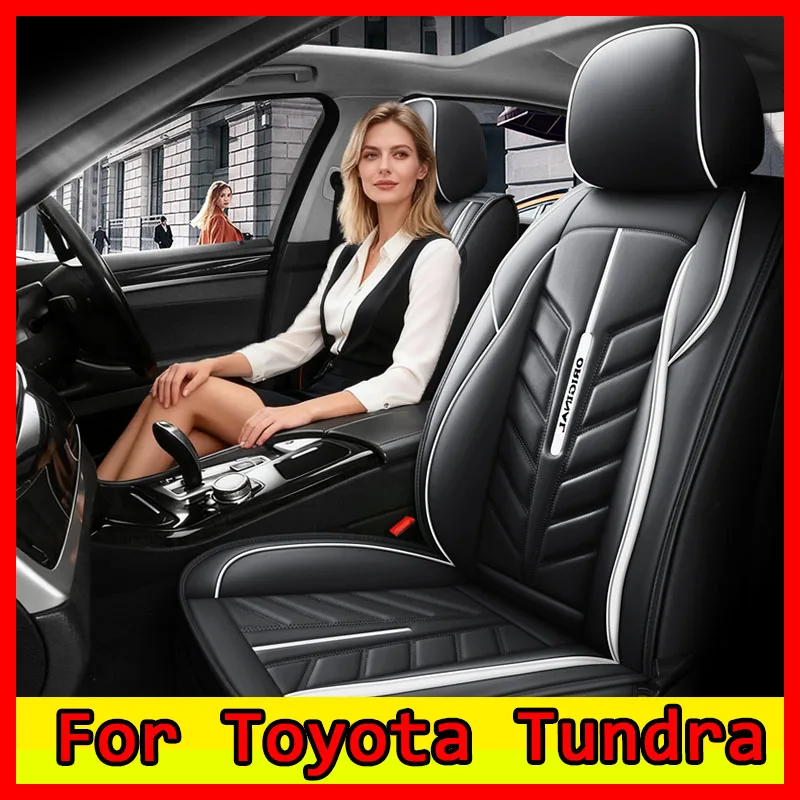 

For Toyota Tundra CAR PASS 3D Foam Faux Leather Car Seat Covers Full Set,Waterproof Grey Leather Seat Cover for Cars,Luxury