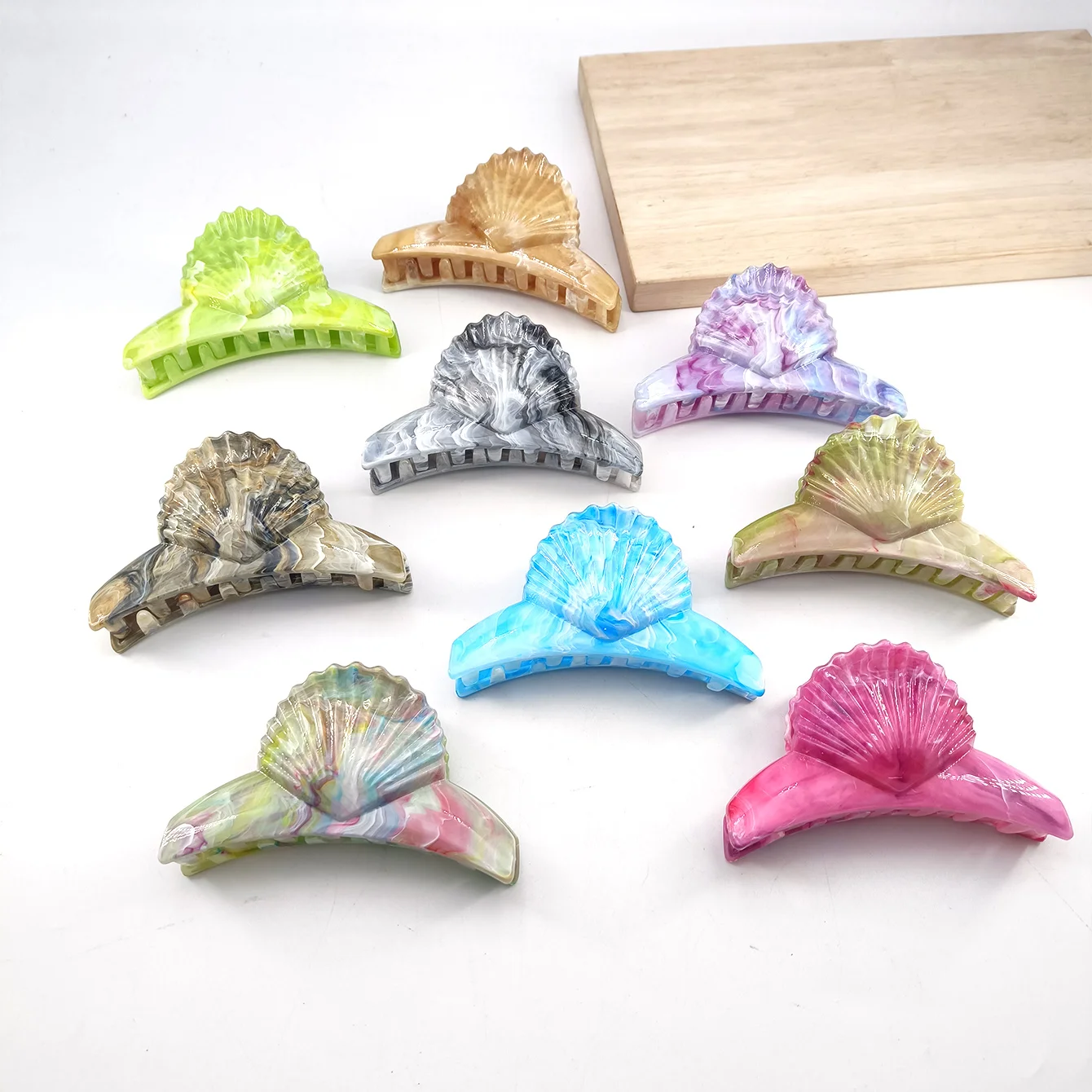 1 Uds. Clip de pelo en forma de concha, accesorio de estilismo de playa, criatura marina, garra de tiburón, Clip de cola de caballo, accesorio para el cabello