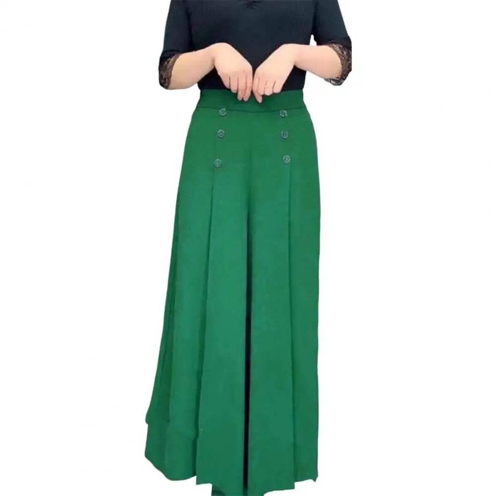 Stylish Women Skirt Pants Solid Color Match Top Oversized Soft Fabric Fall Skirt Pants