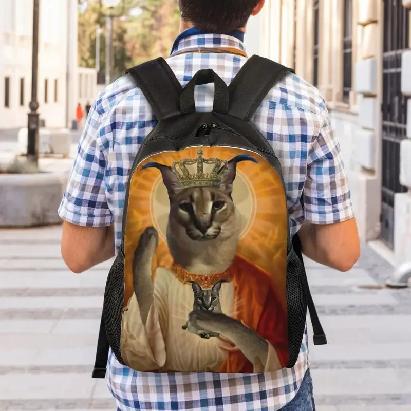 Jesus Saint Meme großen Floppa Rucksack für Frauen Männer College School Student Bücher tasche passt 15 Zoll Laptop taschen