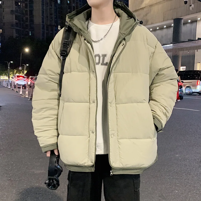 

New winter jacket men's clothes hooded cotton jacket windproof plush plush jacket high quality men's casual warm coat