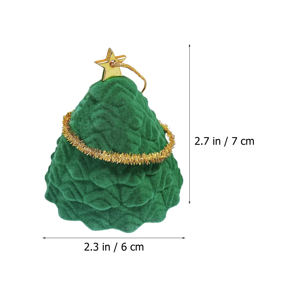 

2pcs Christmas Tree Jewelry Storage Box Durable Earrings Rings Display Case Multipurpose Ear Studs Packing Container Lightweight