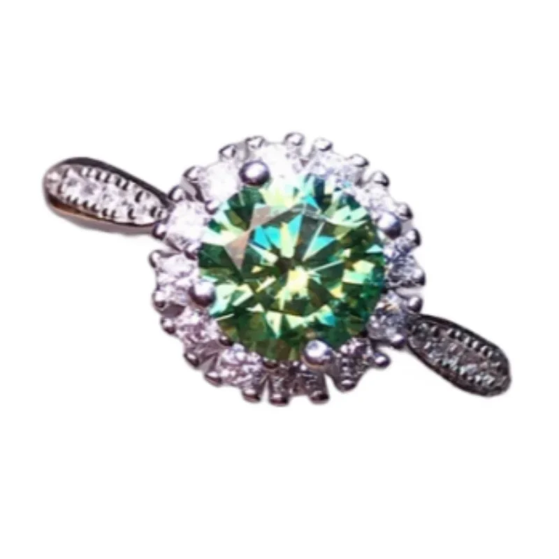 S925 sterling silver green Mosan diamond black card waist size electroplated platinum trend WOMEN'S ring adjustable jewelry