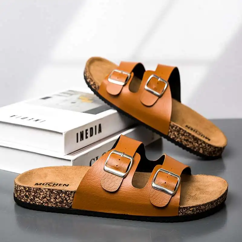 

MWY Классические пробковые сандалии для женщин и мужчин, модные пробковые тапочки на мягкой толстой подошве, летние пляжные сандалии, тапочки с открытым носком, размер 36-45