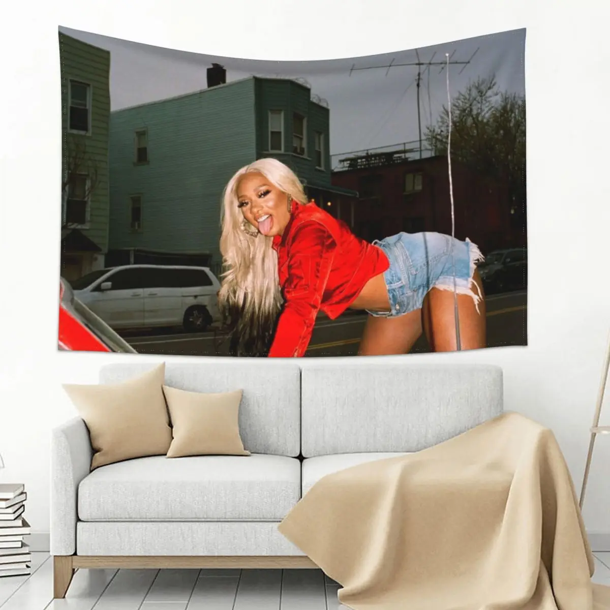 

Megan Thee Stallion In A Car Tapestry Decor For Room Room Decor For Girls Room Decor Tapestry