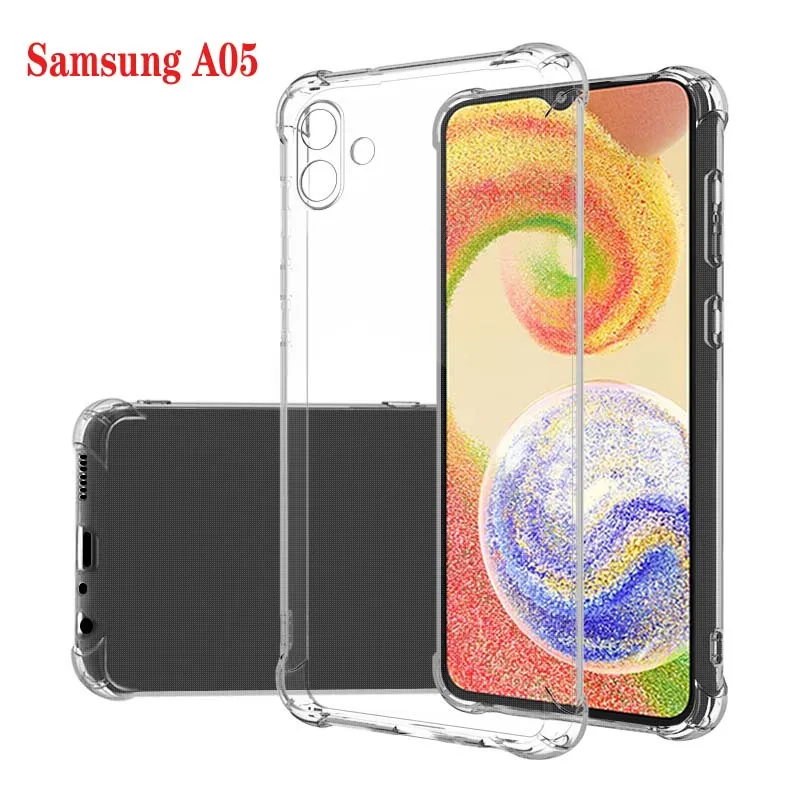 

Прозрачный чехол Air-Bag толщиной 1,5 мм для Samsung Galaxy A05 4G, противоударный мягкий силиконовый прозрачный чехол для телефона