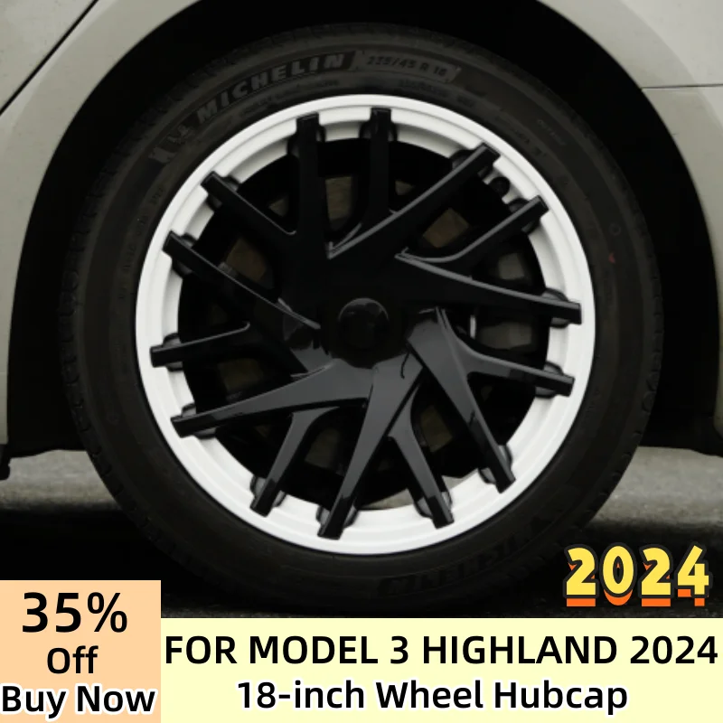 Copriruota 4 pezzi coprimozzo da 18 pollici copriruota di ricambio per prestazioni coprimozzo completo per Tesla Model 3 Highland Version 2024