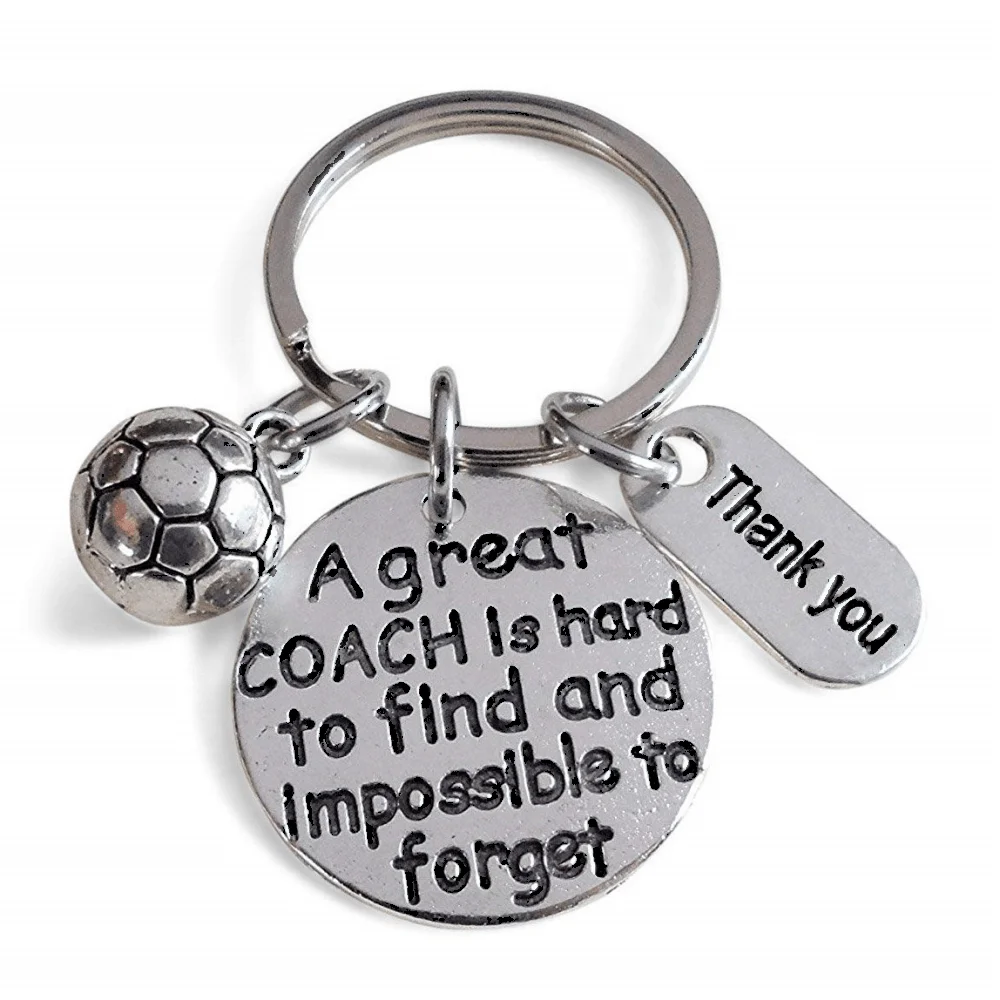1Pc Creative Thanksgiving Keyring Jewelry Thank You Teacher Coach Basketball Football Volleyball Baseball Glove Charm Keychain