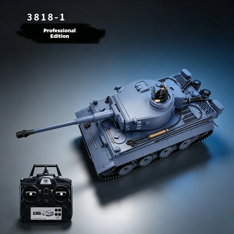 3818-1 Henglong Remote Control Tank 2.4G Multi-frequency Remote Control Super-large Metal Crawler Charged Toy Car for Boys